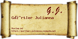 Gürtler Julianna névjegykártya